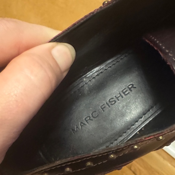 Marc Fisher Dark Burgundy Leather Oxfords Size 8 - Picture 3 of 10